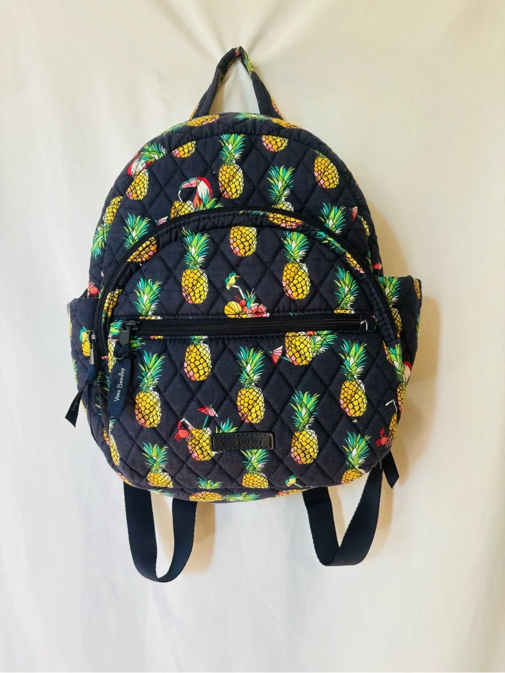 Vera Bradley Pineapple Crab Toucan Quilted Backpack + Matching Scarf Set